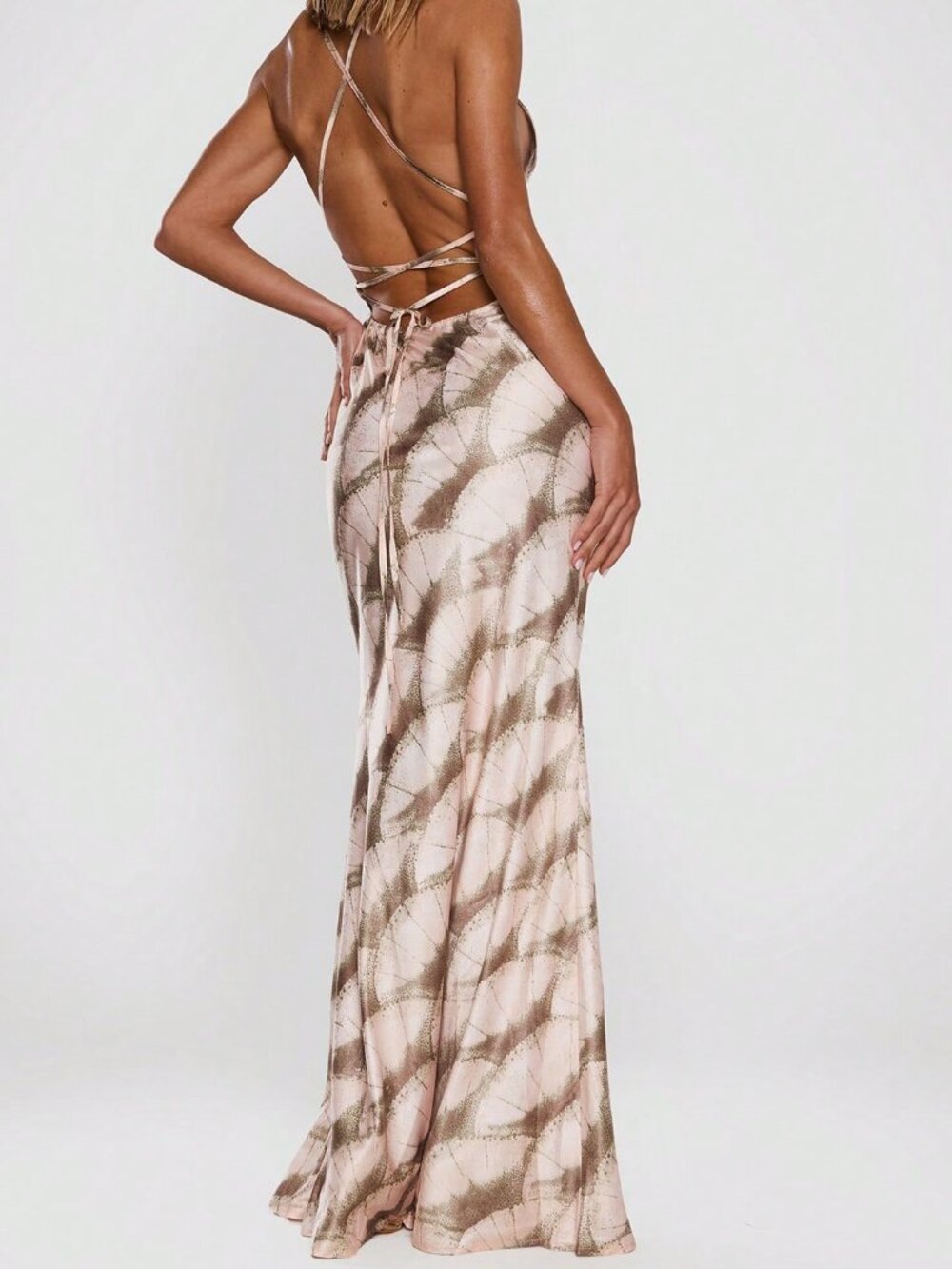 Apricot Sexy Women's Holiday Backless Maxi Dress - Picture 2 of 5
